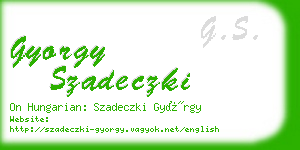 gyorgy szadeczki business card